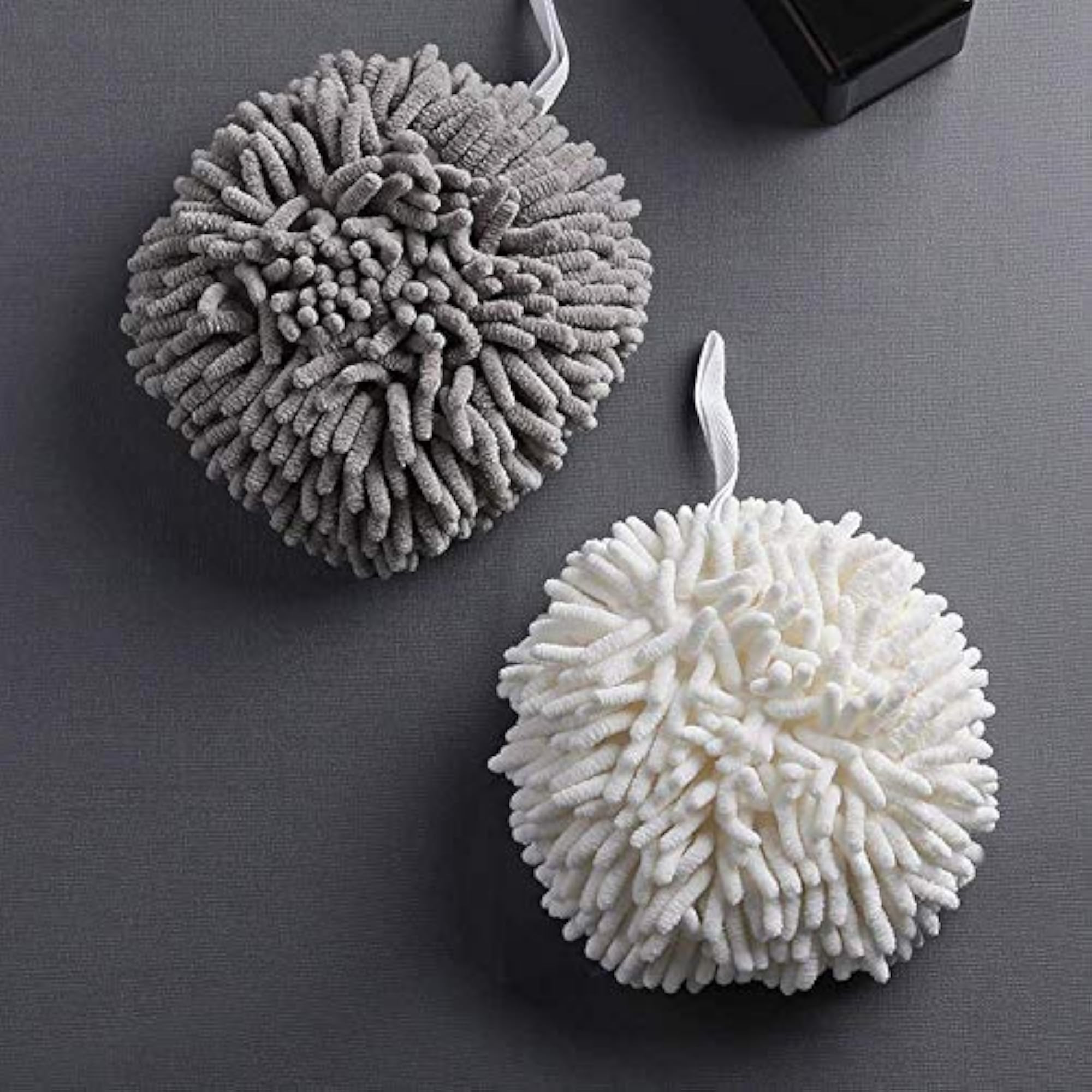 Soft Absorbent Chenille Hand Towels with Hooks