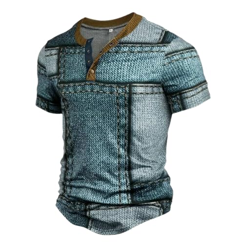 T-shirt denim à carreaux homme ample pour masquer les imperfections