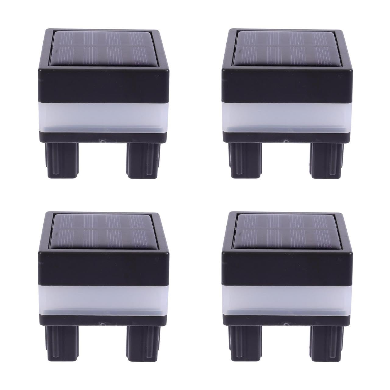 UKCOCO Solar Pfostenleuchten Outdoor IP55 Wasserdicht LED Zaunlampen für 6.5x6.5cm Pfosten Kaltweiß/Warmweiß