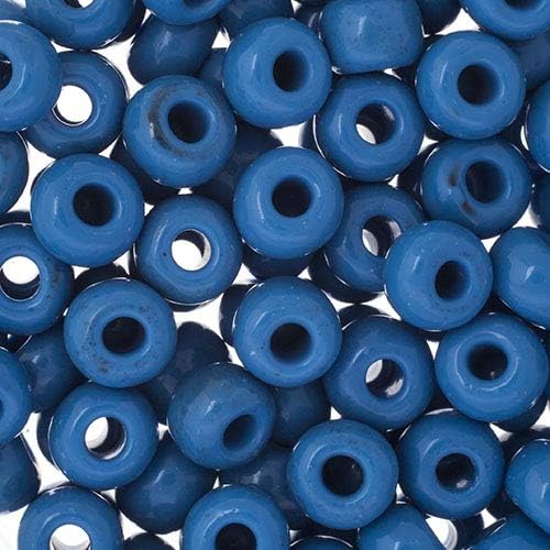 Preciosa Czech Seed Beads 32/0 (8mm) Opaque Medium Blue - 250g Bulk Bag Beads for Jewelry Making and Crafts