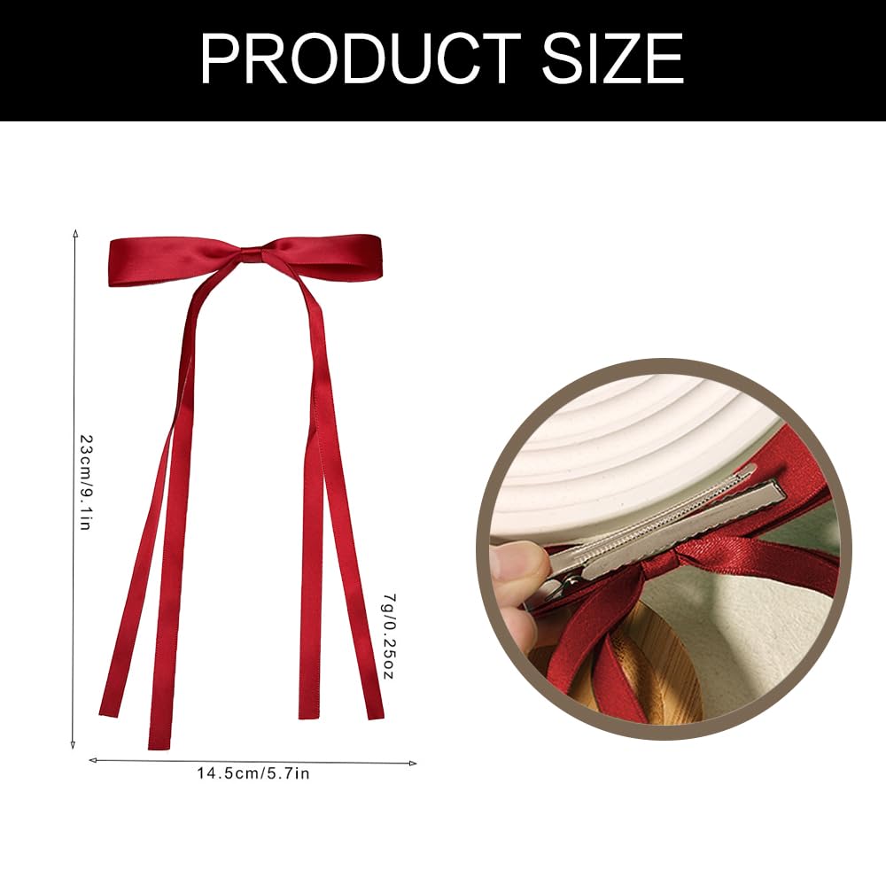Fiocchi per capelli da donna, fiocchi per capelli da donna, fiocco rosso per capelli, fiocchi per coquette, fiocchi per capelli lunghi, nastro per fiocchi per capelli, fermagli per capelli rossi,
