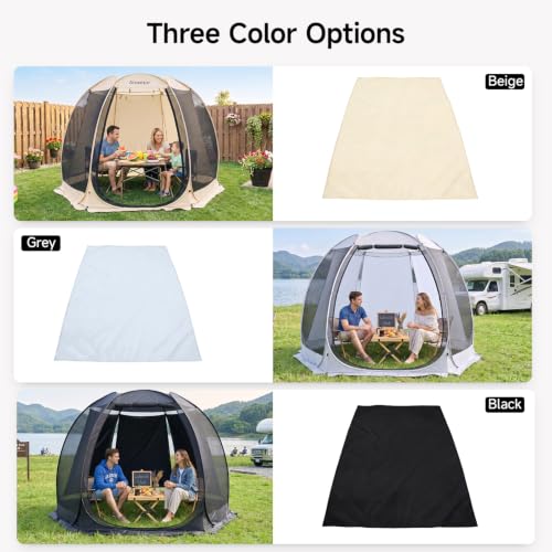 Alvantor Sun Shade Sail, Canopy Covers 95% UV Block for Alvantor Outdoor Backyard Screen House & Bubble Tent, Oxford Fabric, 38"x50"x57", Pack of 3, Black by Alvantor - Used condition - Image 7