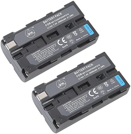 QIAOJINLIN 2-Pack Backup Battery for Sony NP-F550 CCD-RV100 CCD-RV200 CCD-SC5 CCD-SC55E CCD-SC55 CCD-SC6 CCD-SC65 CCD-SC7 CCD-SC9 CCD-TR1 CCD-TR1100E CCD-TR12 Digital Camera PT-176S LED Camera Light