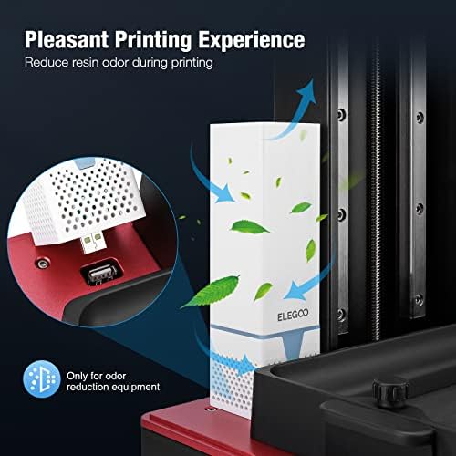 ELEGOO Resin 3D Printer, Saturn 2 8K 3D Printer Upgraded UV Light with 10" 8K Monochrome LCD, Air Purifier and Screen Protector, 8.62x4.84x9.84 inch Build Volume