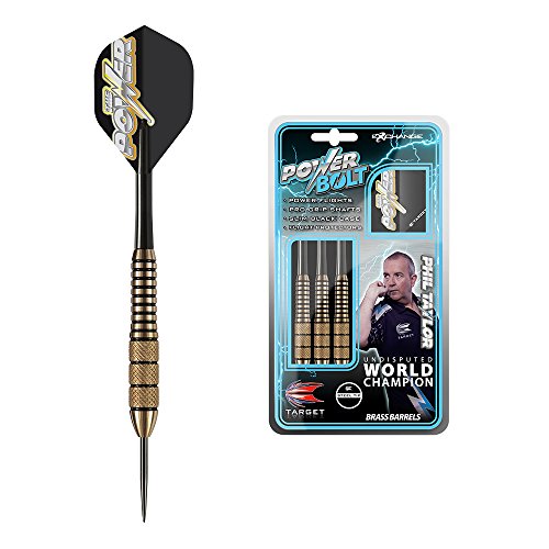 Target Darts 200280 Power Bolt, Freccette con Punta in Acciaio Unisex, Brass, 22 g