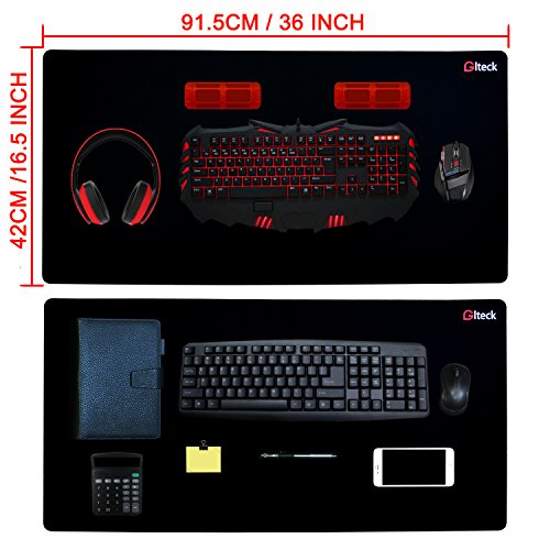 Large Mouse Pad, Gaming Mouse Mat, GLTECK XXXL Extended Large Size Mousepad, 36"" x16.5 Non-Slip Rubber Big Mouse Pad with Carrying Bag