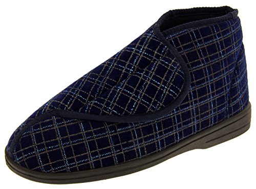 Footwear Studio Mens Navy Orthopaedic Slipper Boots, Navy, 8 UK