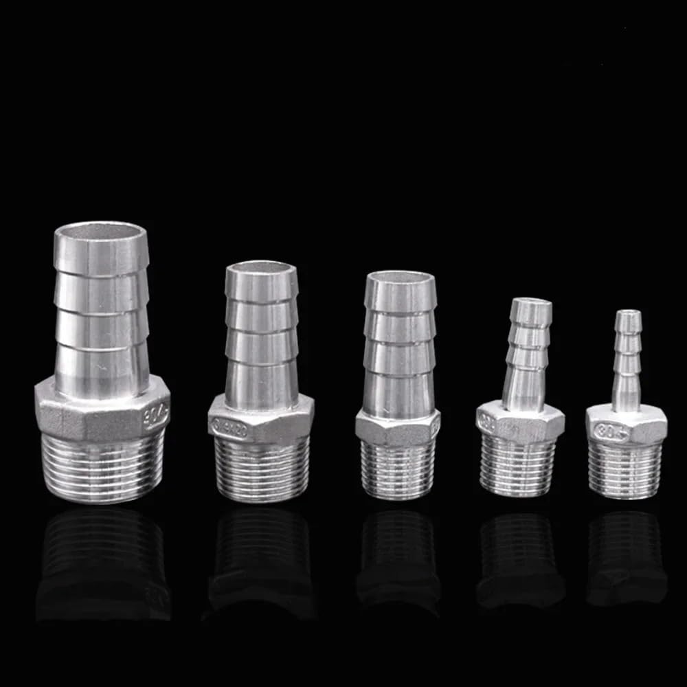 1 pz 1 cm BSPT maschio 12 mm tubo connettore in acciaio inox 304 accoppiatore a coda di tubo