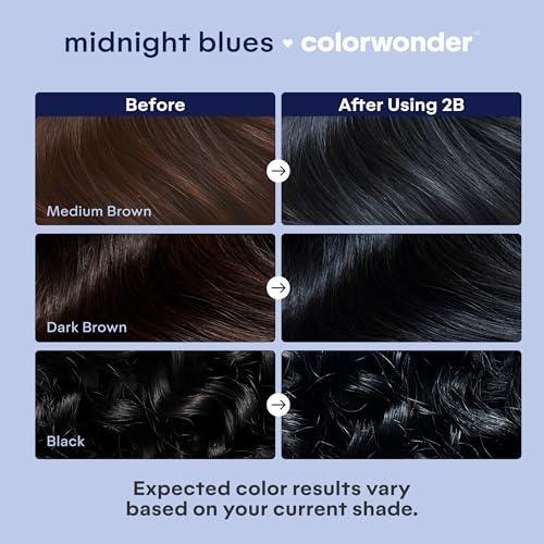 Image of Madison Reed ColorWonder Demi-Permanent Hair Color Kit - 2B Blue Black (Midnight Blues) | Vivid Blue Undertone, No Bleach Required, Ammonia-Free