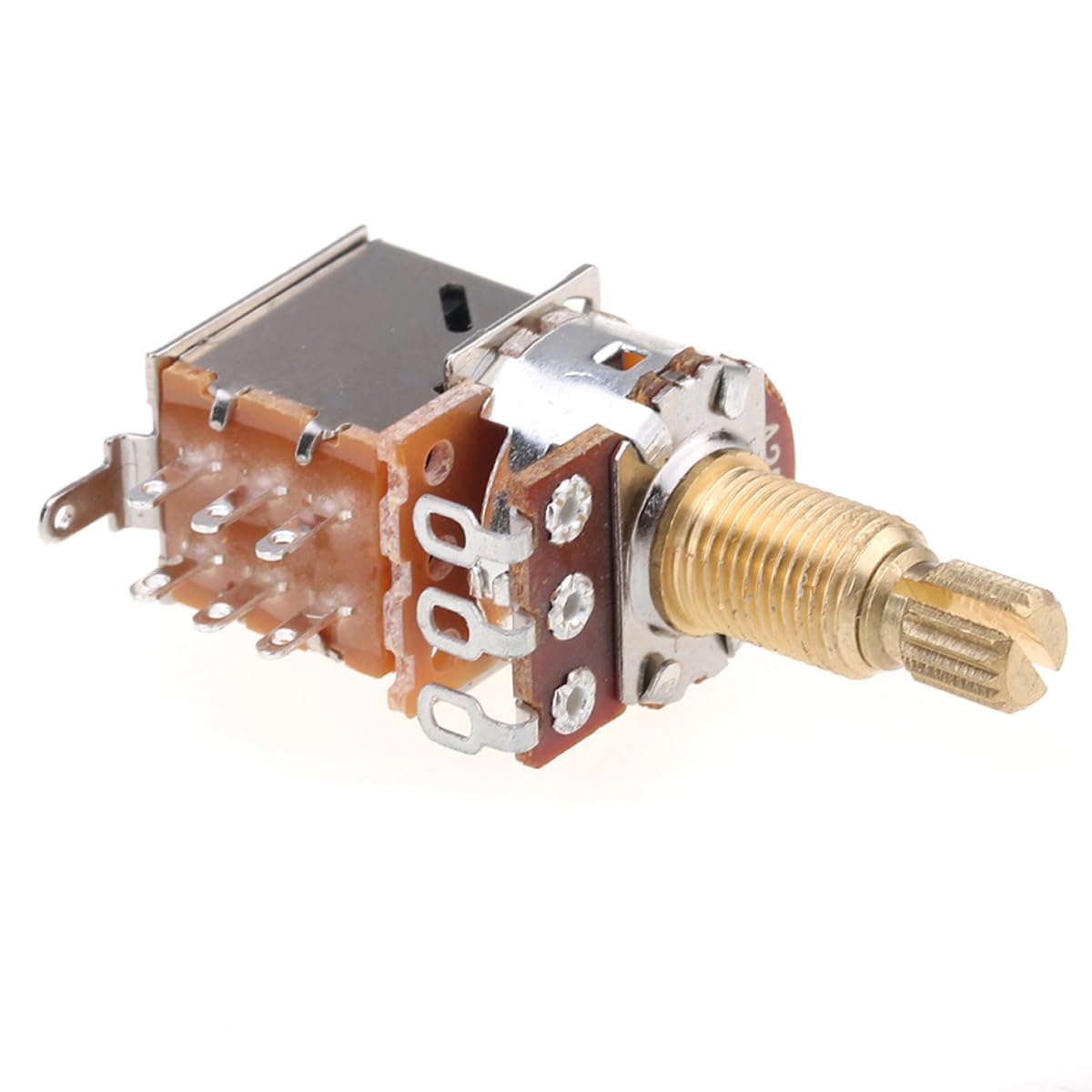Musiclily Pro Brass Full Metryczna Potencjometr Gitaryowy Push Pull A250K Logarytmiczny do Gitary Elektrycznej i Basowych (2 szt.)