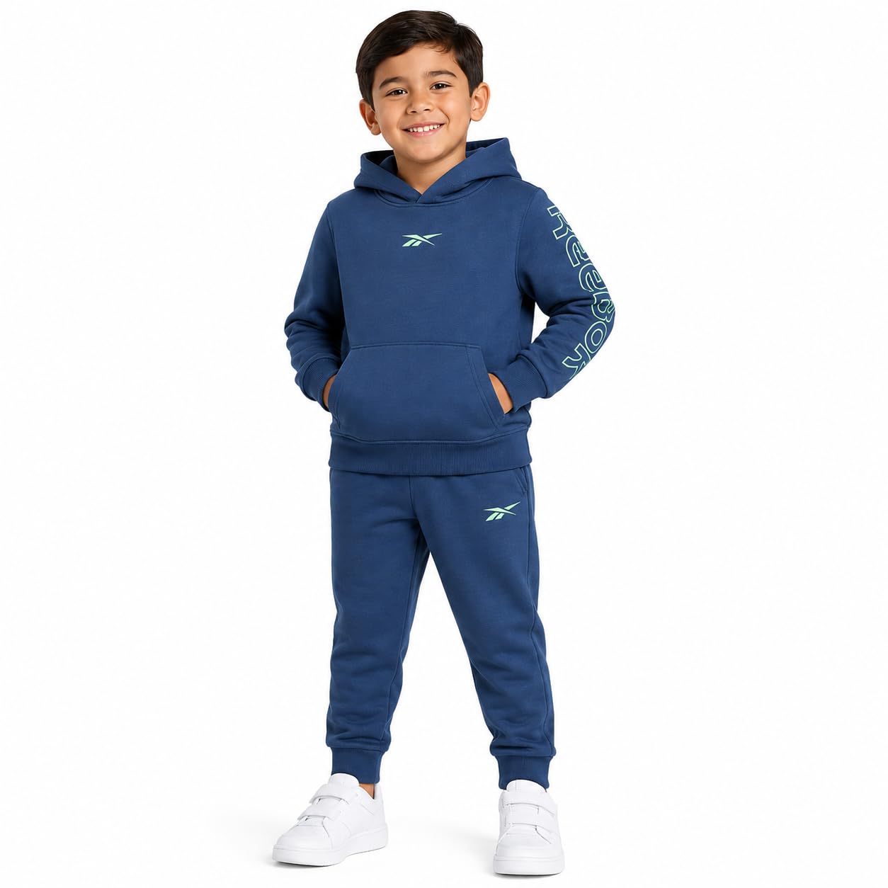Reebok Toddler Boys Sweatsuit Set 2-Piece Fleece Hoodie &amp; Jogger Sweatpants