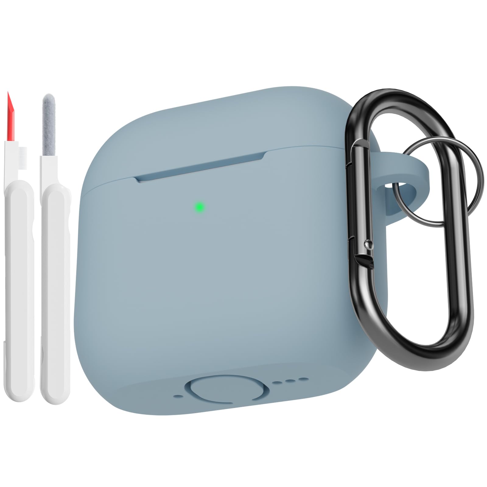 KOKOKA Funda de Silicona Compatible con AirPods Pro 3.ª Generación con Kit de Limpiador, Anti-rasguños, Anti-Polvo, Funda Case Silicona para AirPods Pro 3 con Mosquetón, LED Frontal Visible, Negro — view 35