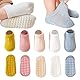 YANWANG Baby Anti-Rutsch-Socken Knöchel niedlich Cartoon Griffe Socken für Säuglinge Kleinkind Jungen Mädchen Mehrfarbig 5 Paar (Blau Masche,1-3 Years)