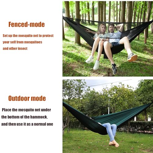 image for AEETT Camping Hammock with Mosquito Net and Rain Fly - Travel Hammock 
