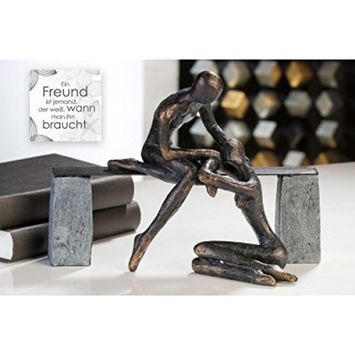 Casablanca Skulptur Figur Freundschaft Poly - bronzefarben - Höhe 21,5 cm...