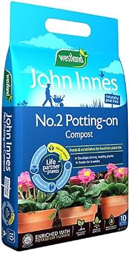 10L John Innes Potting-on Compost,   Versatile All-Plant Soil for Indoor & Outdoor Growth - All Plant Compost, All-Purpose Fertilisers, Small to Large Plants