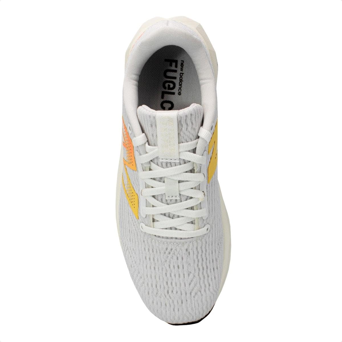 New Balance FuelCell Propel V5 - Scarpe da corsa da donna, Bianco/Nero/Mango caldo, 7