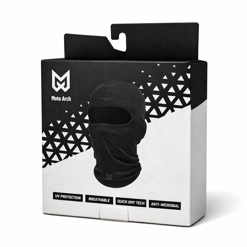 Image of Balaclava for Men & Women | Face Mask for Bike Riding | Motorcycle Balaclava | Helmet Mask | Breathable Neck Gaiter | Moisture-Wicking Black