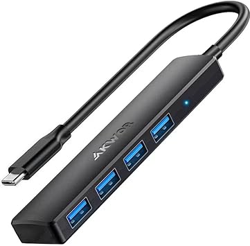 USB C Hub 3.0, AKWOR 4-Port USB Extender USB C Splitter for Type C MacBook, Mac Pro, iMac, Surface, XPS, Flash Drive, Mobile HDD