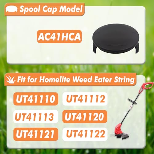 AC41HCA Replacement Spool Caps Replacement for Homelite UT41110 UT41112 UT41113 UT41120 UT41121 UT41122 UT41112B String Trimmer, Spool Cap Cover Replacement for Homelite String Trimmers (4 Pack)