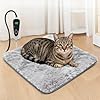 Almohadilla térmica para gatos de 18 x 18 pulgadas con interruptor de termostato inteligente y tubo de protección de línea de alimentación, certificación dual MET y UL, almohadilla térmica