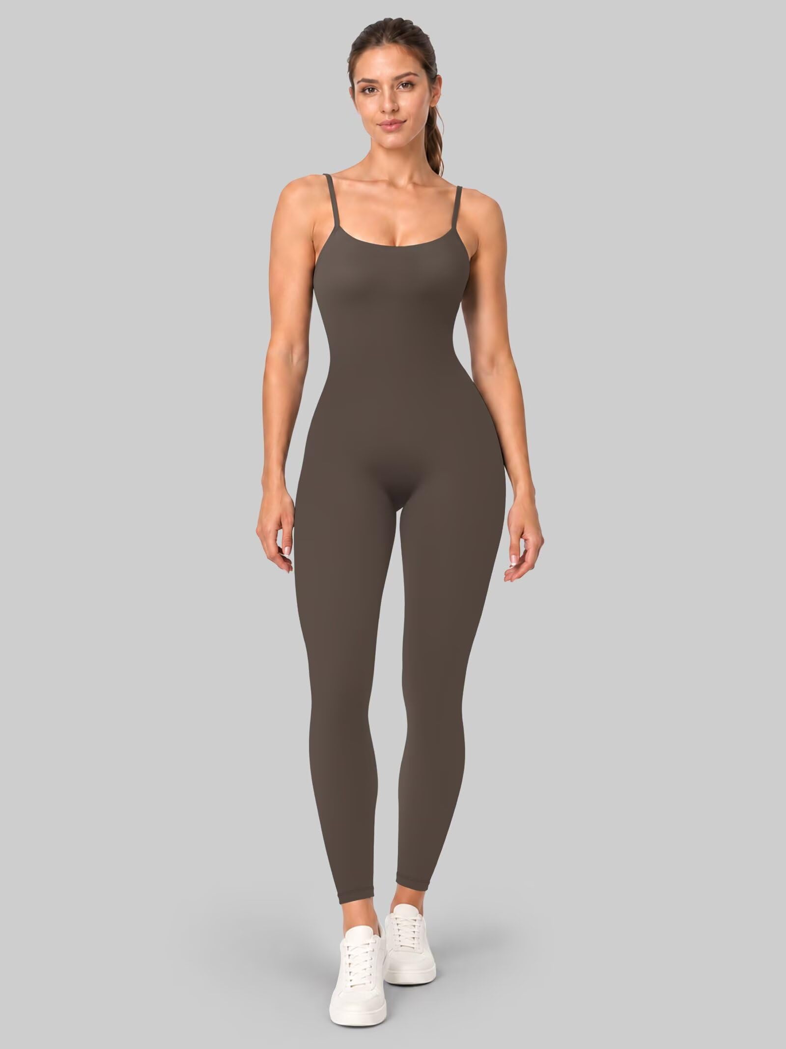 Sunzel Combinaison une pièce zippée à manches longues pour femme, legging d'entraînement pour yoga, gym, entraînement, contrôle du ventre, barboteuse moulante