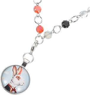 KESYOO Easter Bunny Necklace Long Sweater Chain Bunny Choker Beaded Necklace 1pc
