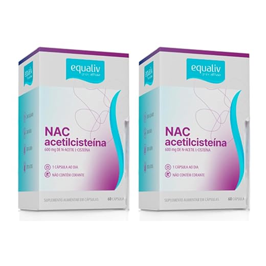 Kit 2 unidades NAC Acetilcisteina 600mg N-Acetil L-Cisteina de 60 Capsulas Equaliv