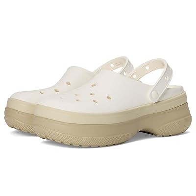 Crocs Classic Stacked Clogs Platform Platform Clog Shoes Chalk