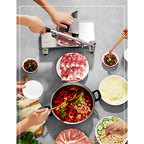 Allesschneider Aus Edelstahl Wurstschneidemaschine Mit 170mm Klinge Manueller Fleischschneider Mit Einstellbare… – Bild 3
