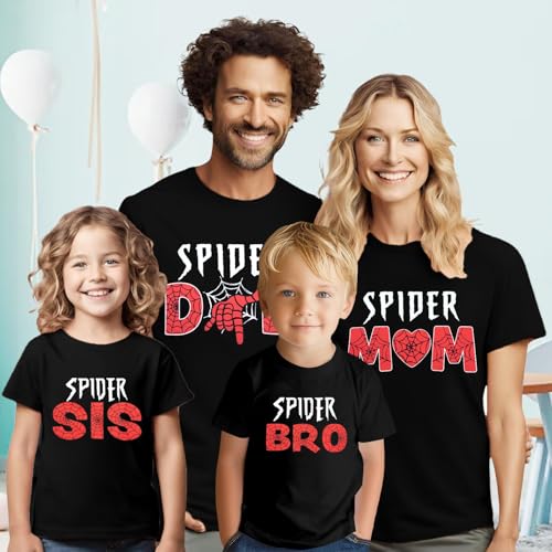 Web Hero Mom Dad Kids Shirt Family Matching Tshirt Funny Graphic Tee Comic Vacation Birthday Short Sleeve Top3