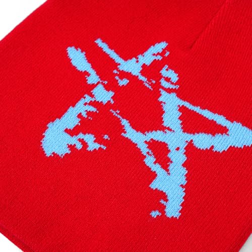 2THESTARS Y2K Beanie for Men Women Knitted Hat Winter Cap Streetwear Design Warm Casual Skullies Cold Weather Knit Outdoor - Red+Blue — view 2