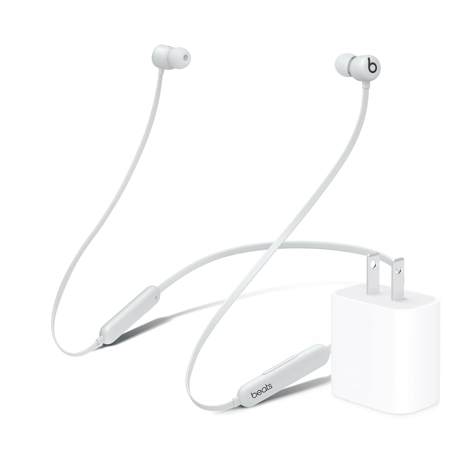 beats flex earbuds in gray with 20w usb-c charger
