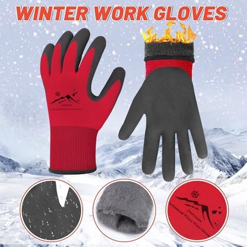 Miniatura 2 de Guantes de trabajo de invierno con aislamiento térmico, guantes de trabajo para congelador, guantes impermeables de espuma con revestimiento de