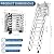 12 Step Wall Mounted Attic Ladder, Pull Down Attic Stairs with Handrails, Retractable Folding Loft Ladder, Heavy Duty Attic Access Stairs for Garage Ceiling, Storage Room & Home Loft Access