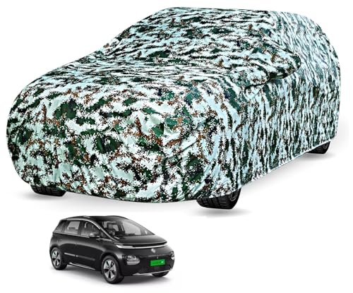 Image of Auto Hub Car Cover Compatible with MG Windsor with Mirror Pocket, Soft Cotton Lining, Windsor Car Cover Waterproof - Forest Print