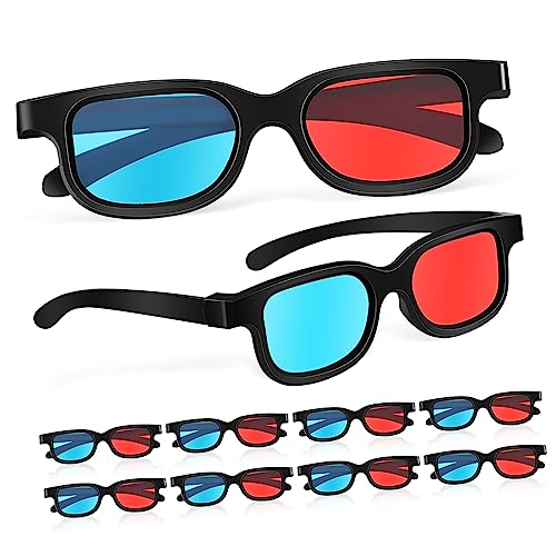 Gadpiparty 10 Piezas 3D Película Gafas 3 Dimensiones Gafas 3D Gafas para Ver Películas 3D Juegos Proyector Pantalla De Ordenador DVD Película Televisión En