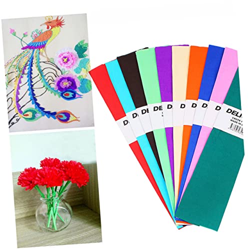 Nolitoy 10Pcs 10 Wedding Decor Colorful Tissue Paper Flower Wrapping Paper Diy Crepe Paper Crepe Tissue Paper Art Craft Floral Paper Materials Rubbing Paper Gift Gift Wrapping Tissue Paper #TOP2