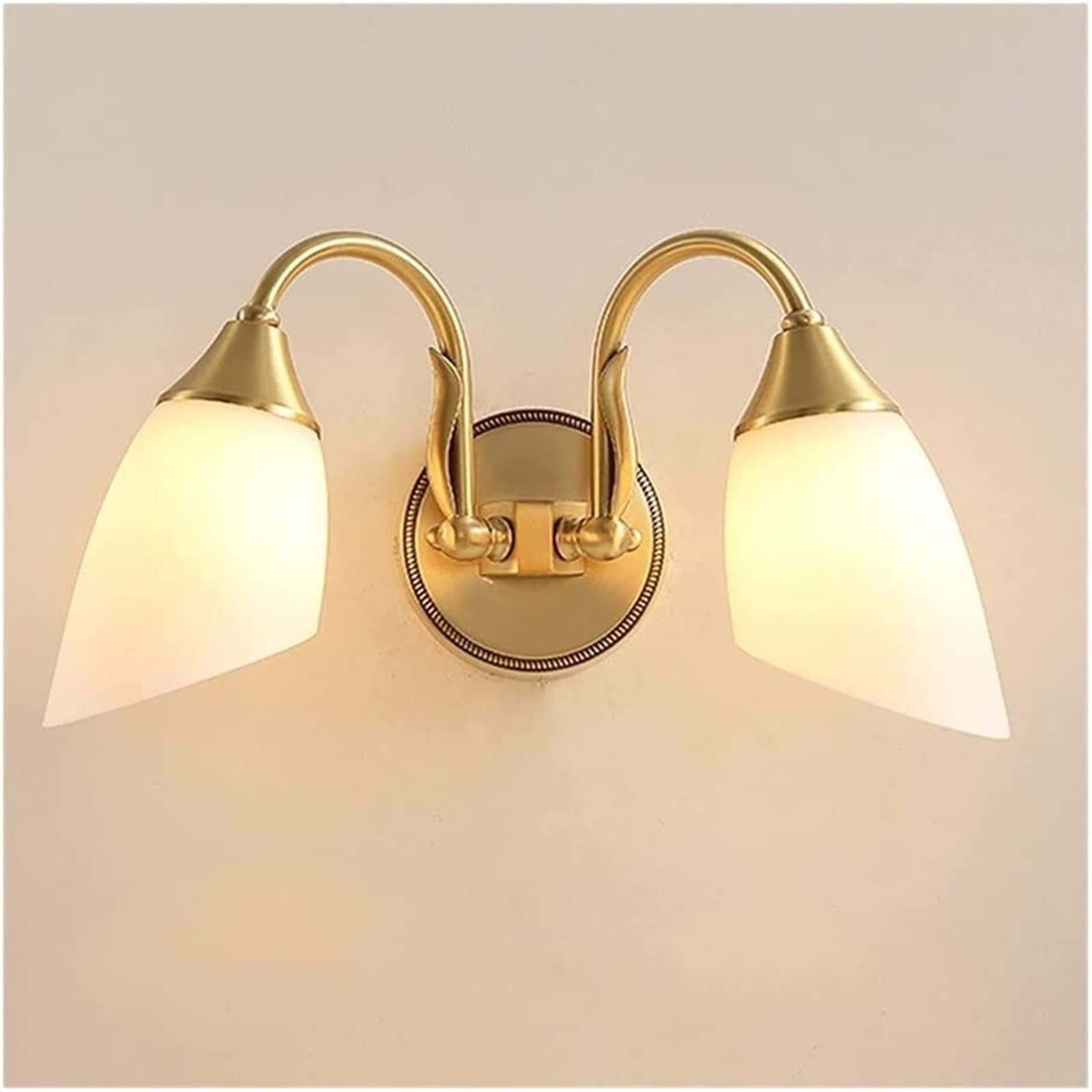 Aplique de pared dorado con tulipa de vidrio E27 estilo moderno 8
