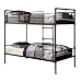 Bowery Hill Modern Metal Twin Over Twin Bunk Bed in Antique Black