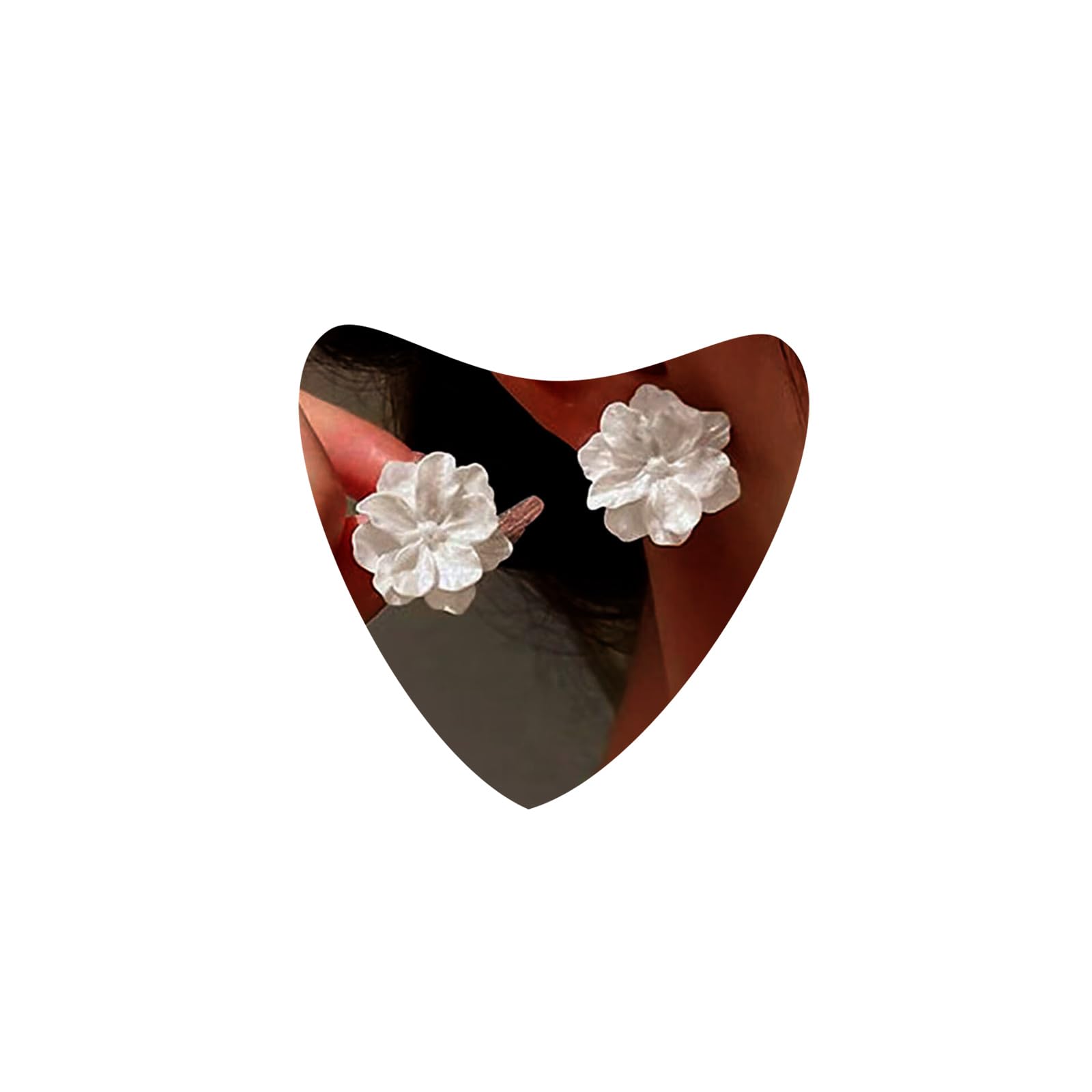 Atentuyi Boho Pendientes De Flores Blancas Pendientes De Flores De La Boda Pendientes Florales De Acrílico Pendientes De Camelia Mujeres Y Las Niñas Novias Damas De Honor Joyas
