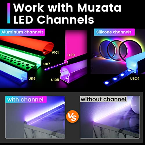 Tira de LED RGB 5 metros Muzata 96 LEDs/m alta intensidad miniatura 7