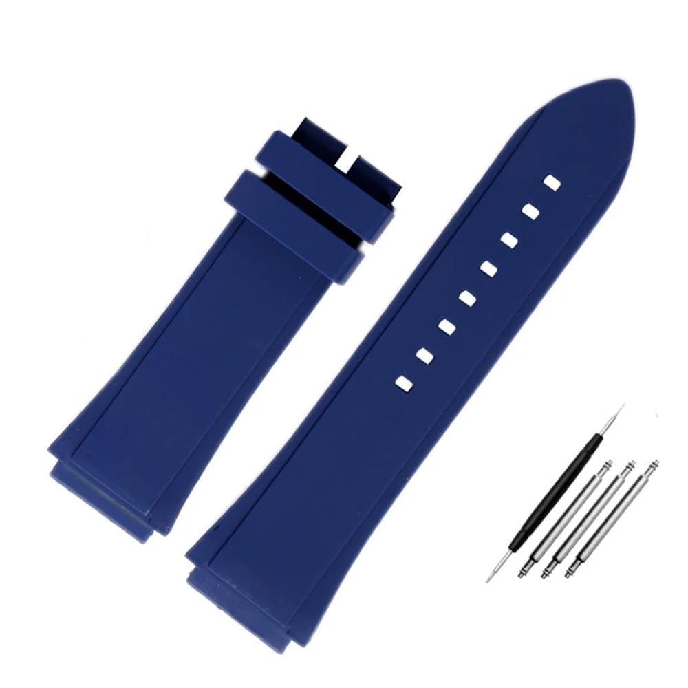 AMAUPCKCA Rubber Watchband 22mm Blue Color Silicone Rubber Bracelet For Guess W0247G3 W0040G3 W0040G7 Watches Band Brand Sport Watch Strap(Blue nk)