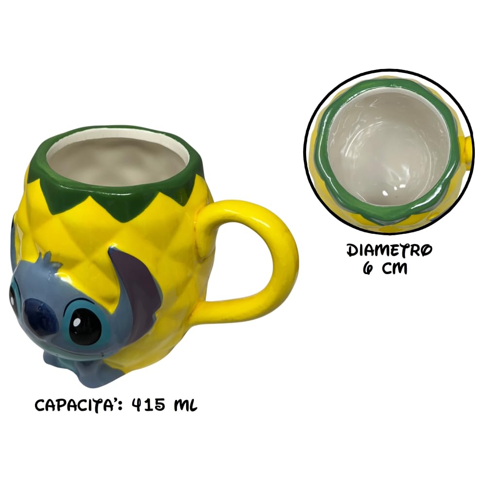 Tasse en céramique Stitch Disney 3D modèle mug 415 ml personnage en trois dimensions bol de petit déjeuner pour enfants à collectionner