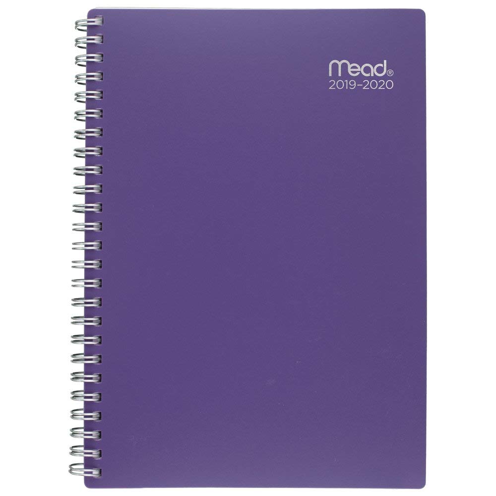 Mead 2019-2020 Academic Year Weekly & Monthly Planner, Small, 5-1/2" x 8-1/2", Basic, Purple (CAW42059)