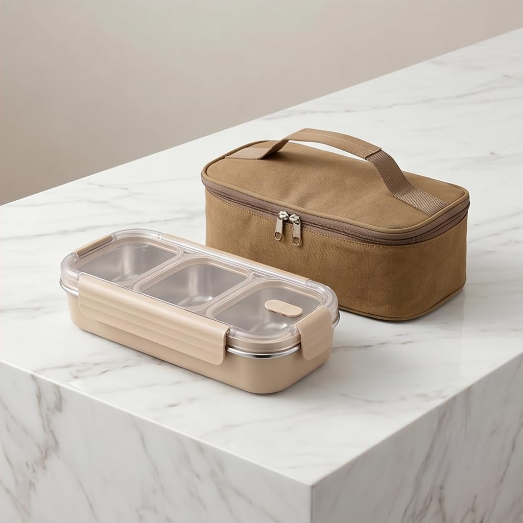 3 Compartment Lunch Box - Insulated & Leakproof -6