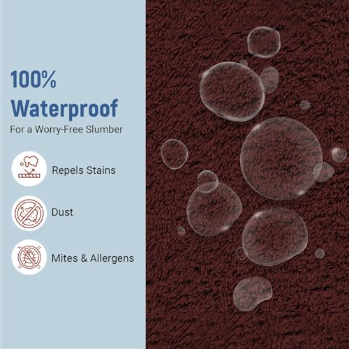 Image of La Verne 100% Waterproof Premium Cotton Feel Mattress Protector Queen Size 78 x 60 Inches | Breathable and Hypoallergenic Ultra Soft Fitted Bed Protector Cover