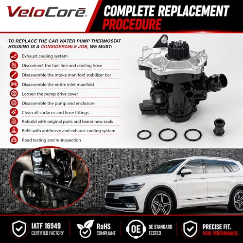 Velocore 06L121011B Water Pump Thermostat Housing Assembly with 3 O-Rings by VeloCore - Used condition - Image 8