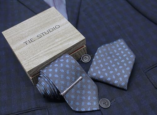 Image of TIE STUDIO Men's Necktie Pocket Square & Cufflinks