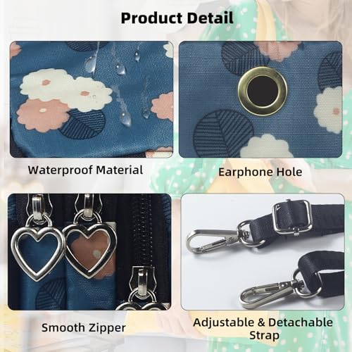 Image of JANKS Small Crossbody Bag for Women - Mini Phone Purses with Crossbody Strap and Wallet - Nylon Arm Bag